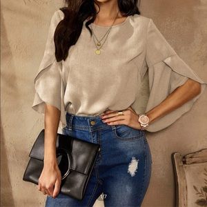 Never Worn SHEIN Flounce Sleeve Blouse